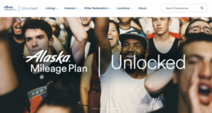 Screenshot of Alaska Airlines Mileage Plan Unlock landing site