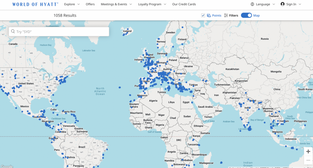 Hotel explore tool filtering for Mr & Mrs Smith properties around the world