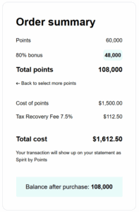 Buy Spirit points with taxes final price for 108,000 points with 80% bonus