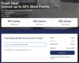 Buy Wyndham points with up to a 50% bonus.