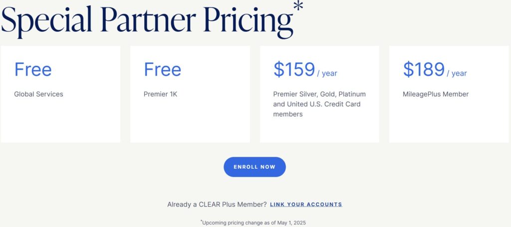 CLEAR Membership Discounts for United Members Pre-May 2025