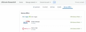 Chase 30% transfer bonus to British Airways, Iberia, and Aer Lingus Avios
