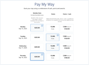 Hyatt Pay My Way page