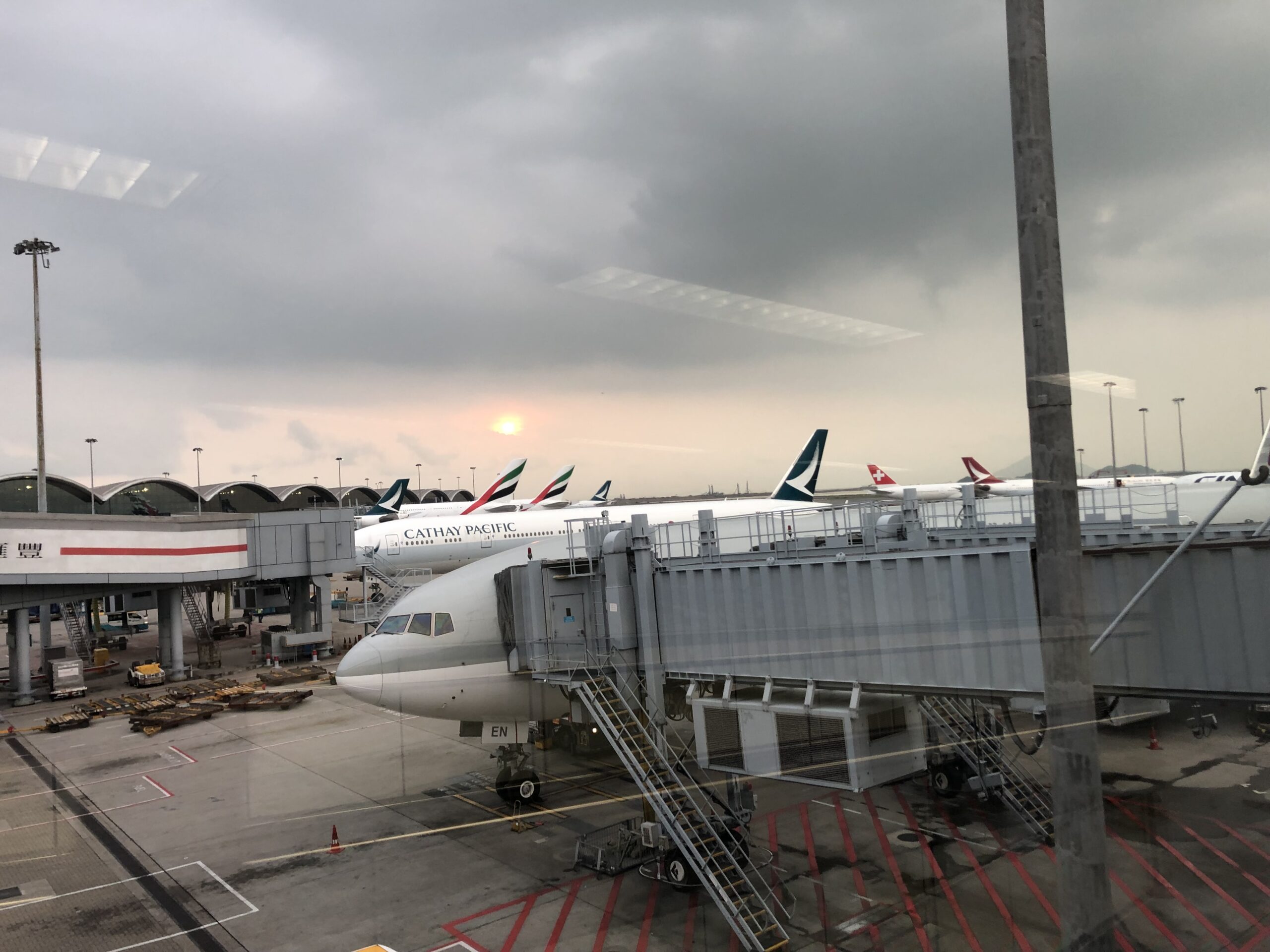 Hong Kong Airport Tarmac View of Cathay Pacific planes