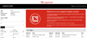 Loganair loyalty account details after Avios conversion