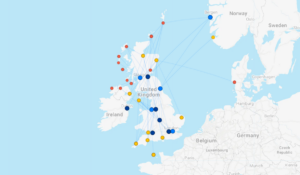 Loganair route map via FlightConnections