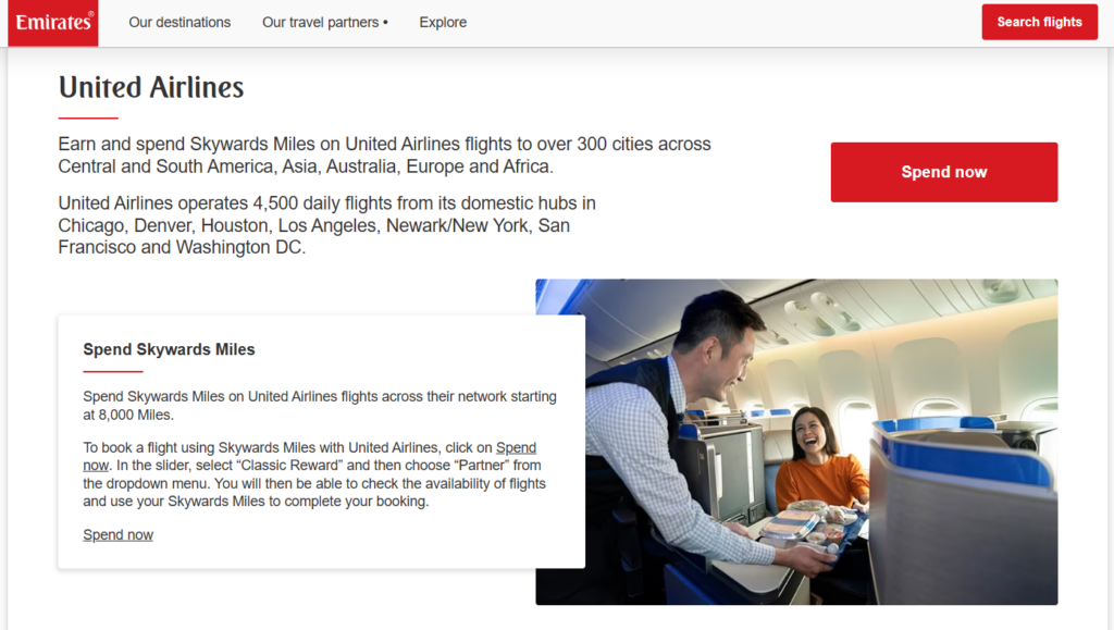 Skywards Partner Awards Booking Example