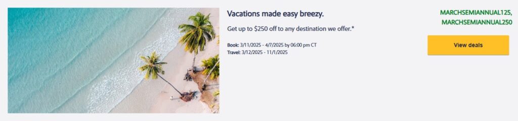 Southwest Vacations Promo Code MARCHSEMIANNUAL