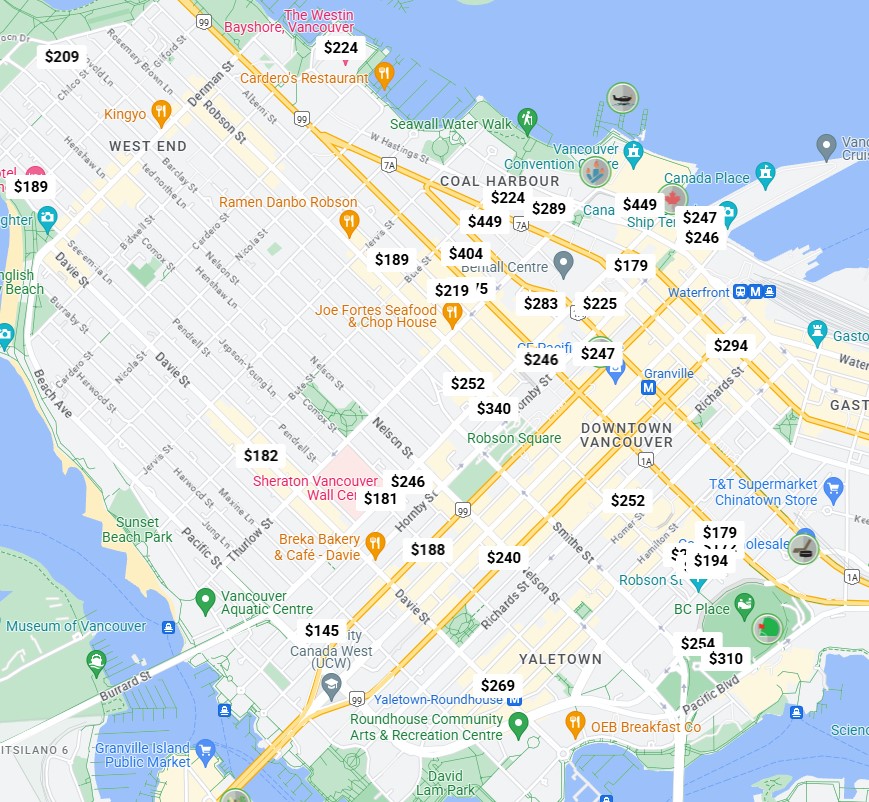 Stay Vancouver Hotel Locations March 2025