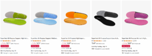 Screenshot of Amazon page with Superfeet insoles on sale