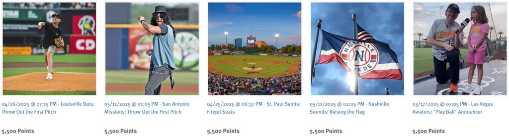 Wyndham 5500 Points for 2025 MiLB Experiences