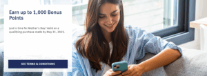 Wyndham Rewards Shopping Portal bonus banner reflecting up to 1,000 bonus points offer