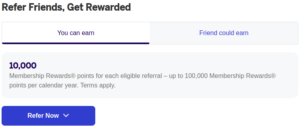 American Express referral bonus offer terms on Blue Business Plus