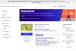 Amex card referral