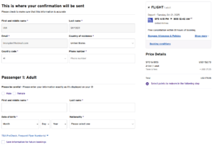 Citi Travel flight itinerary from SFO to BOS
