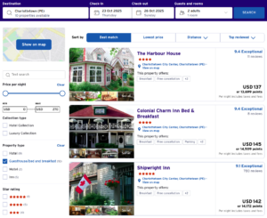 Hotel search results through Citi Travel