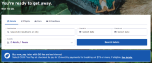 Citi Travel portal search form