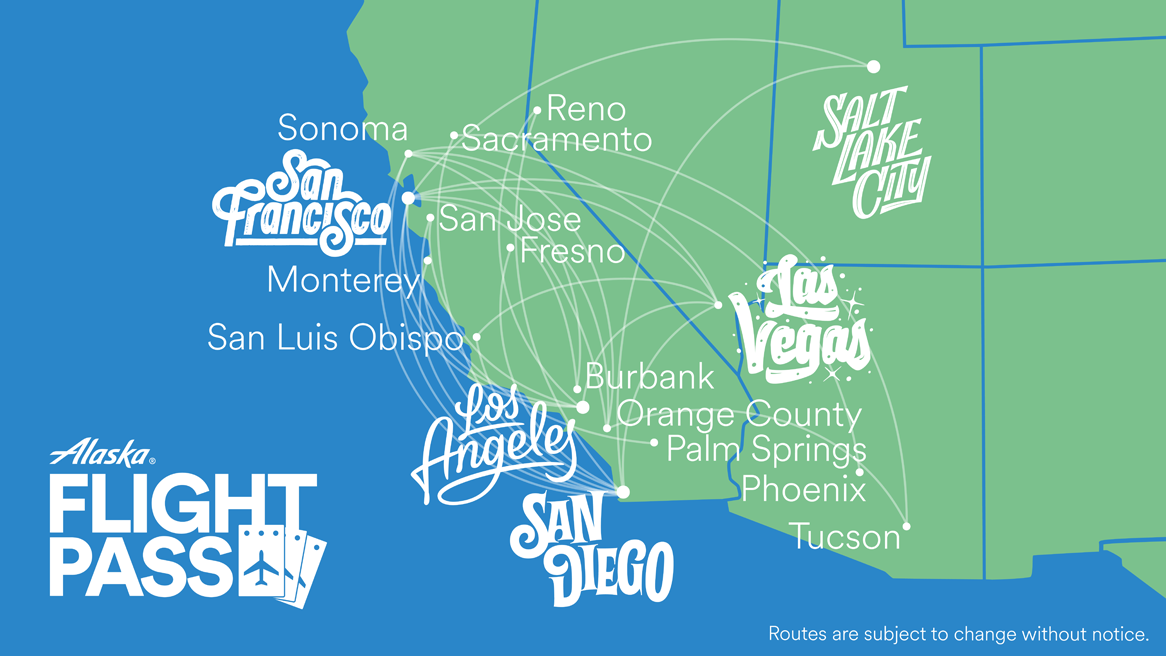 Alaska Airlines Flight Pass Map