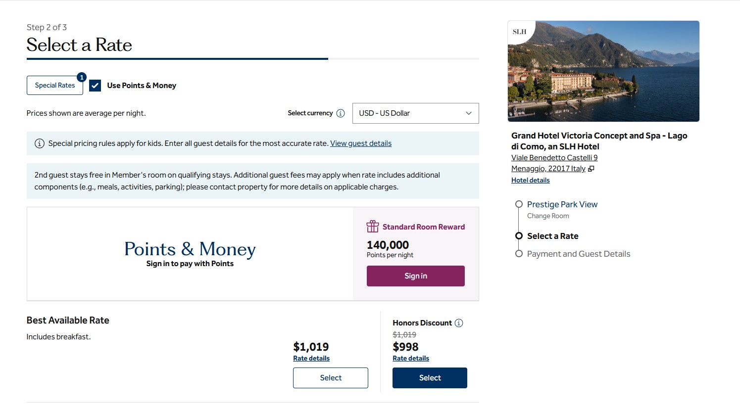 Hilton SLH pricing