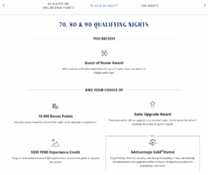 Screenshot of Hyatt's website showing American Airlines AAdvantage rewards selectable as part of Milestone Rewards