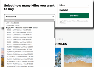 Buy Frontier mileage increments