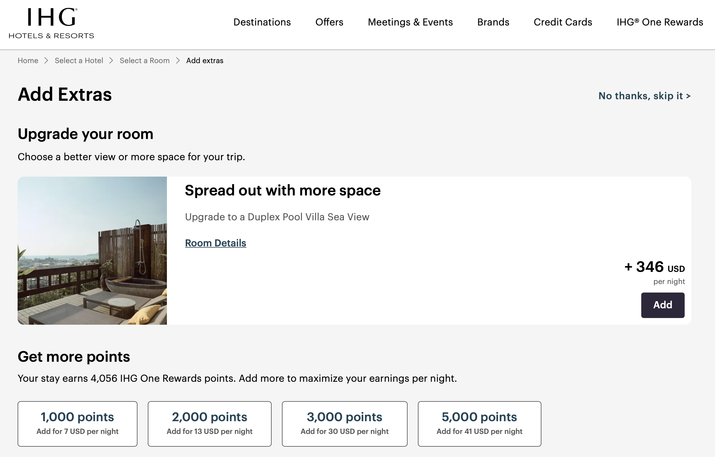 IHG buy elite-qualifying points upgrade offer.