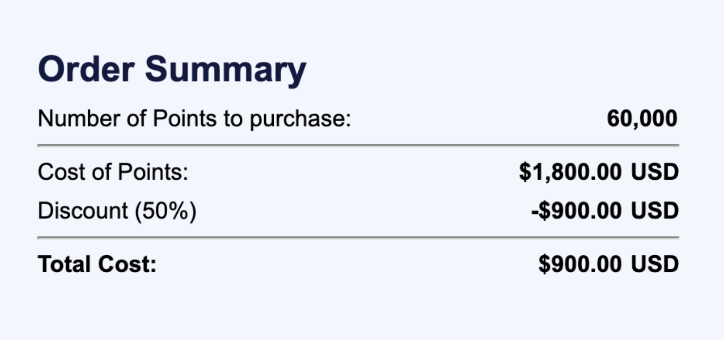 Buy Southwest points with a 50% bonus.