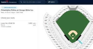 Capital One Cardholder tickets at the Chicago White Sox ballpark.