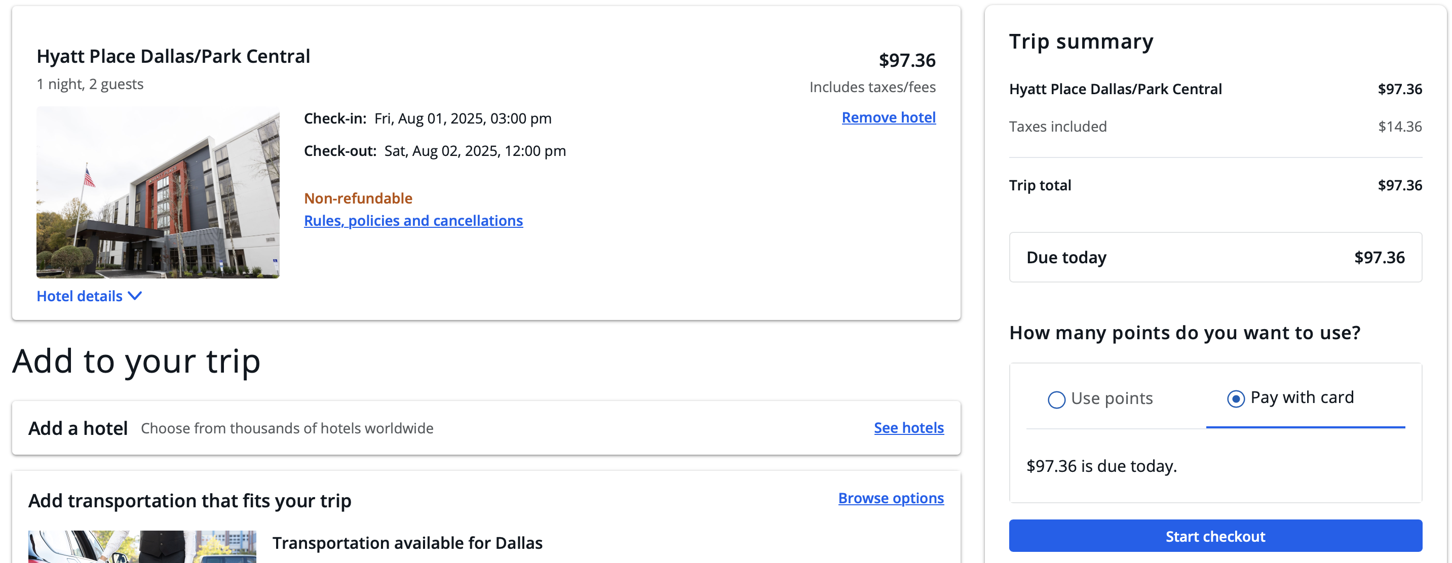 Chase Travel checkout page.