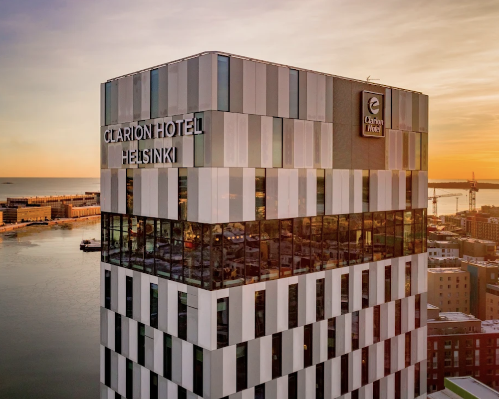 Aerial view of the Clarion Hotel Helsinki.