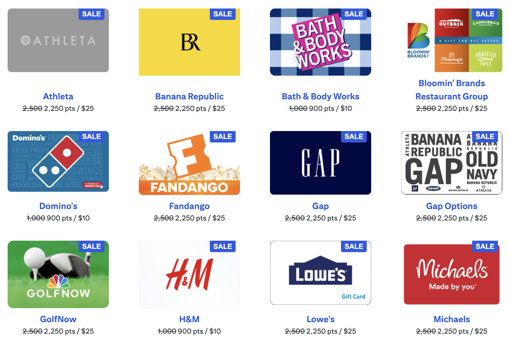 Citi gift cards on sale.