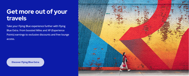 Flying Blue Extra landing page.