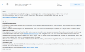 Amex Offer for Hard Rock Hotel New York