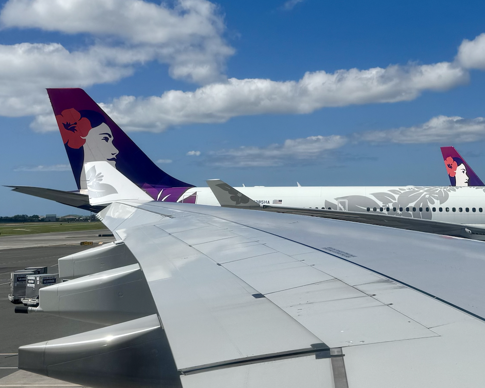 Hawaiian Airlines A330 wing and tail.