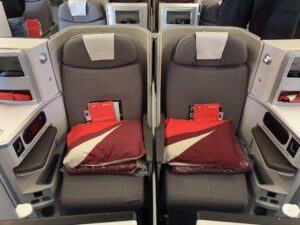 Business class tickets on Iberia booked using 34,000 points from the welcome bonus on my Sapphire Preferred for each seat