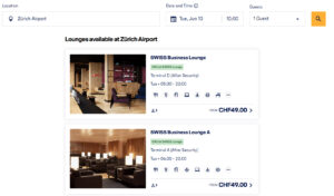 Lufthansa lounges in Switzerland.