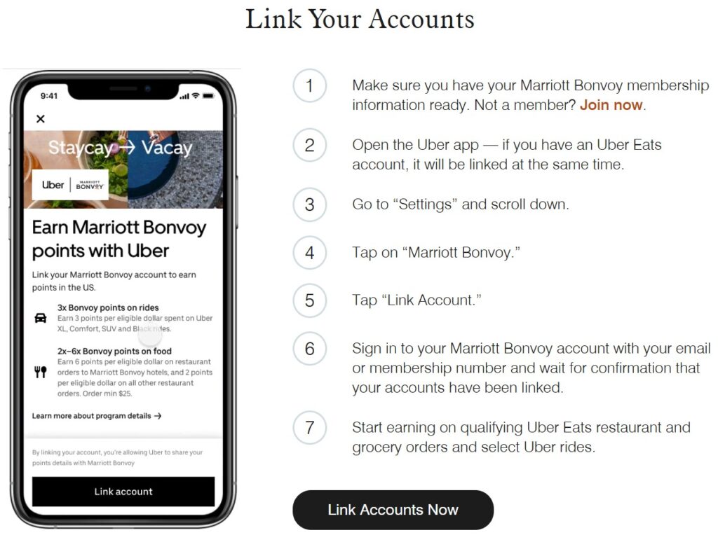 Marriott Uber Link Accounts