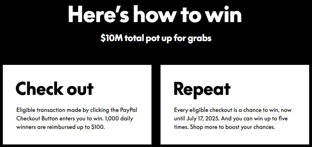 PayPal Checkout Sweepstakes Details