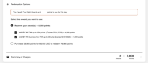 Redeeming Marriott Free Night Certificates