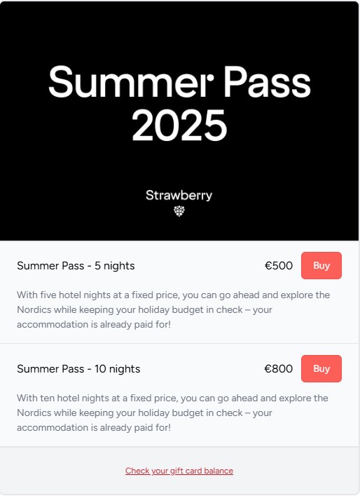 Strawberry Hotels Promotion Summer Pass 2025