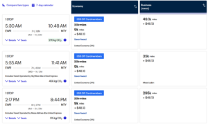 United discounted award search results