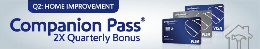 Southwest Q2 card spending bonus category.