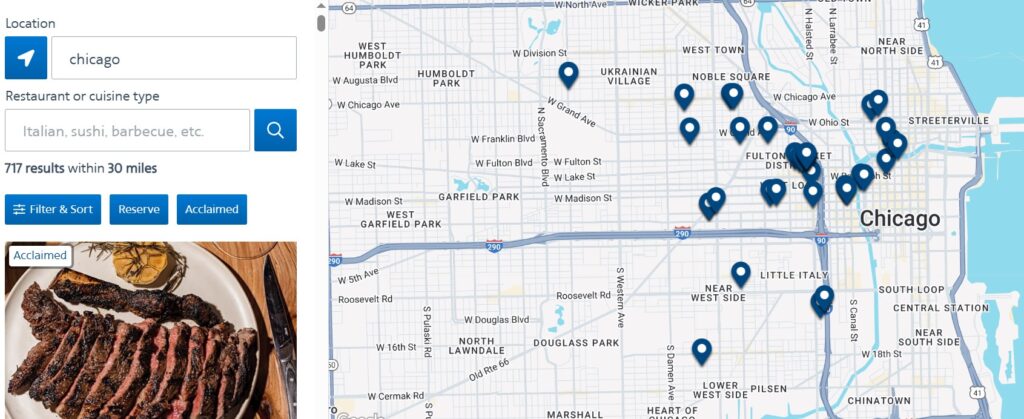 AA dining restaurants Chicago