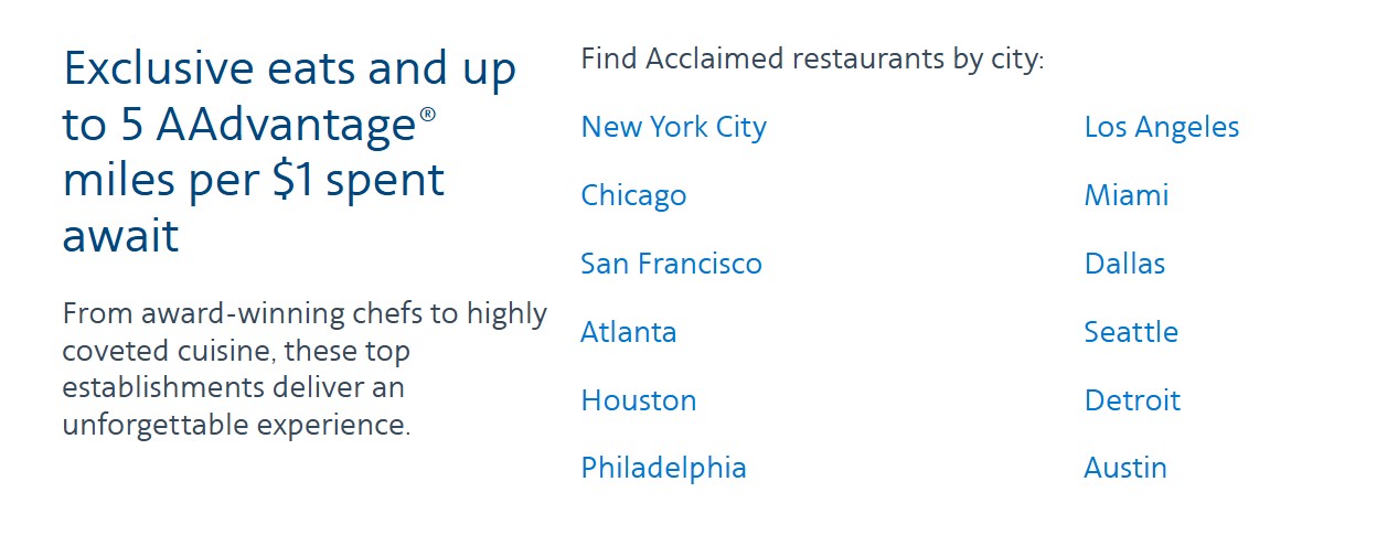 List of AA Dining Acclaimed restaurants. 