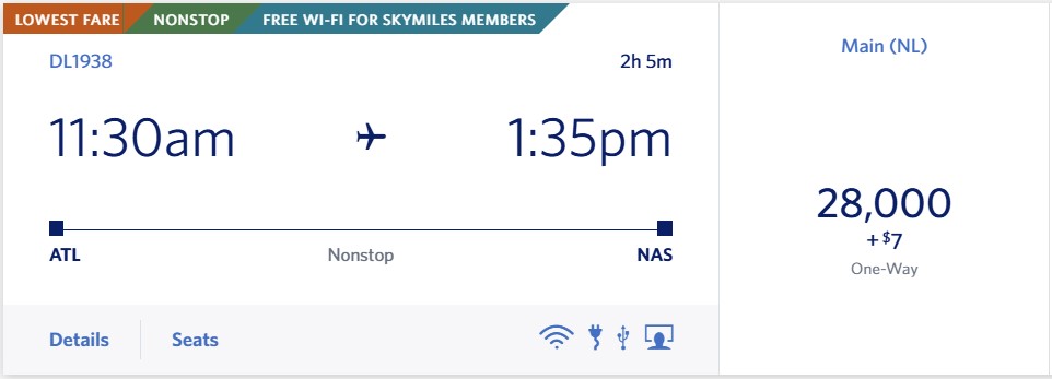 Booking Atlanta- Nassau directly with Delta.