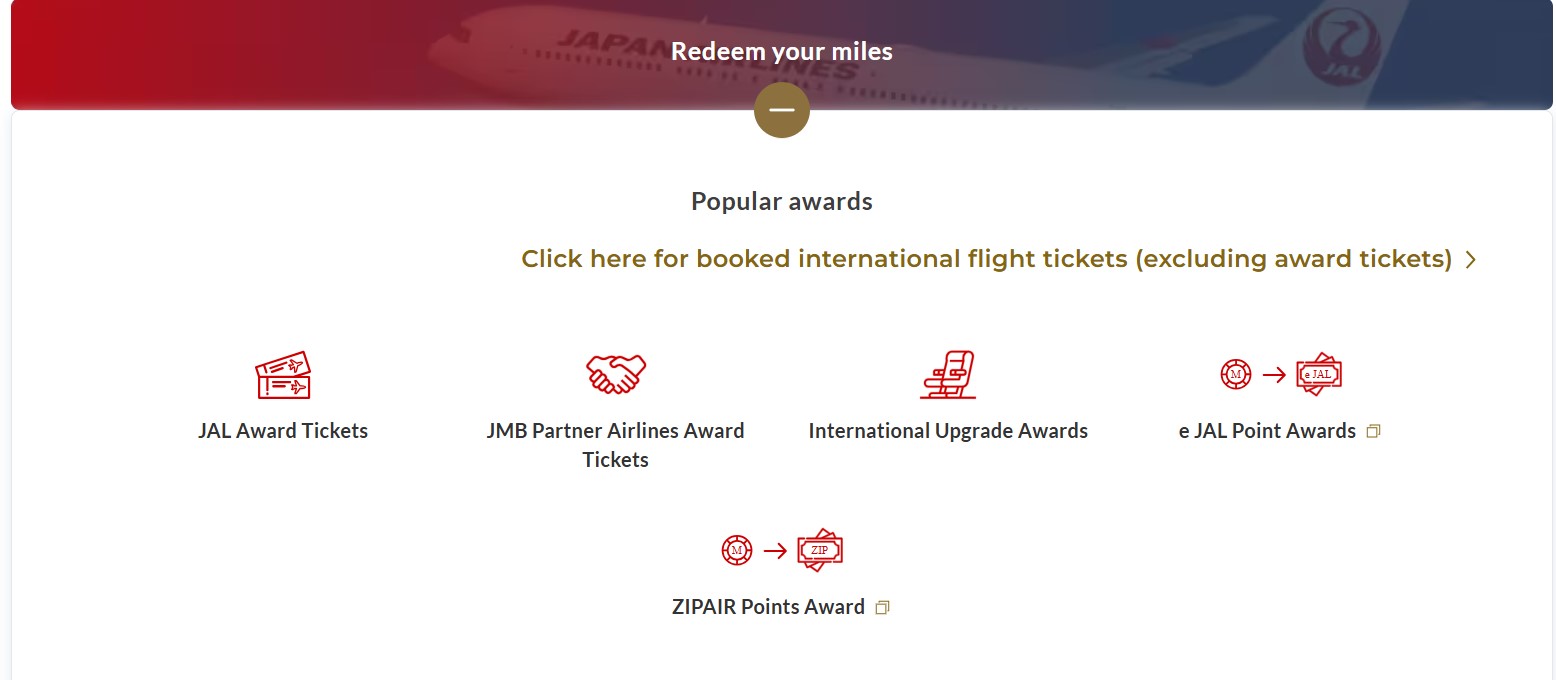 how to search for JAL award tickets