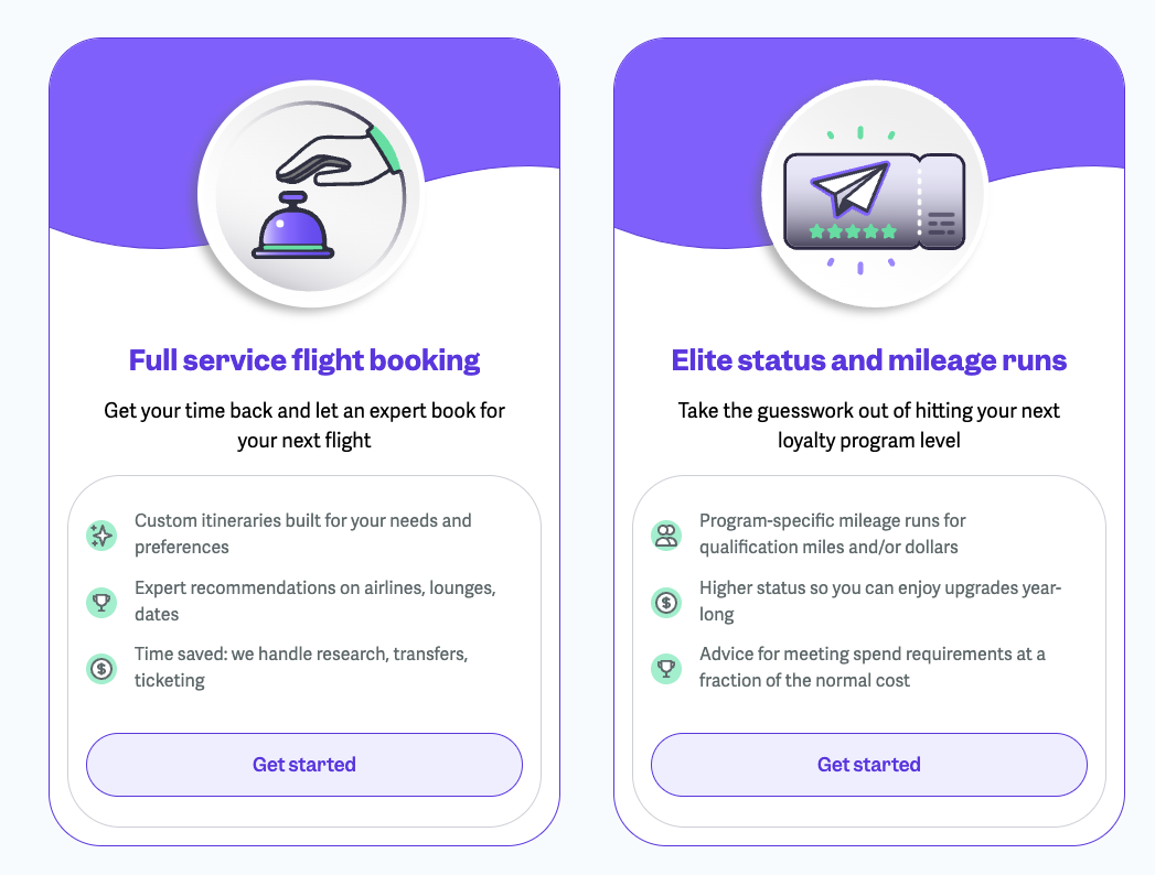 Point.me has concierge option that can help you with your travel