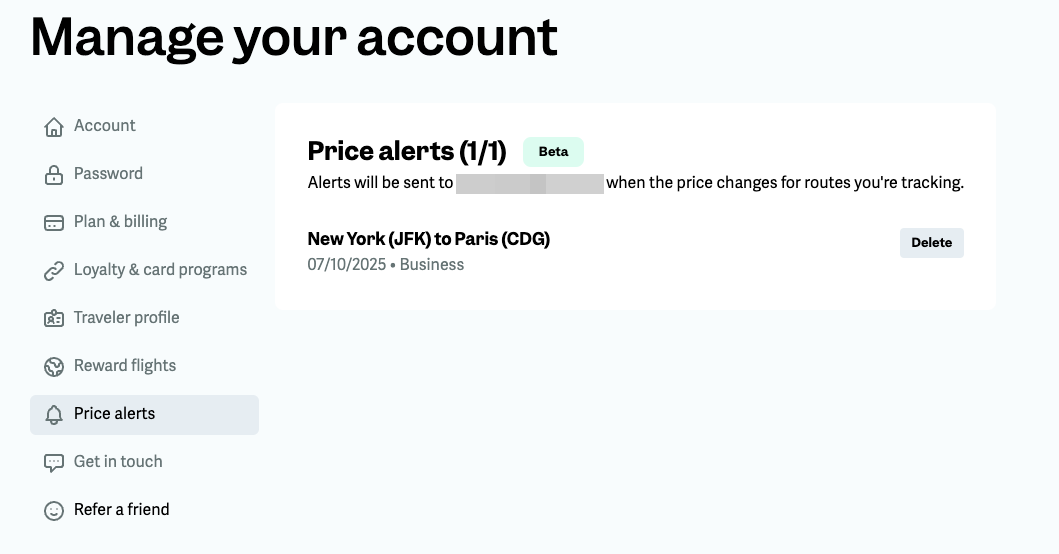 Managing alerts in Point.me can be done by going to your profile.