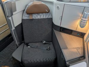 American Airlines Flagship Suite on Boeing 787-9P view toward the seat