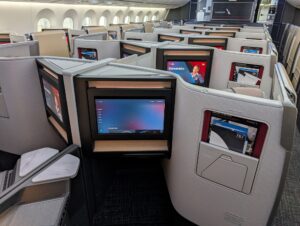 American Airlines Flagship Suite cabin forward cabin on Boeing 787-9P